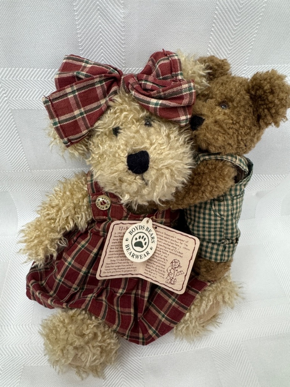 Collectible Boyds Bears Momma McNew with Hugsley Plush Tot. T.J.’s Best Dressed
